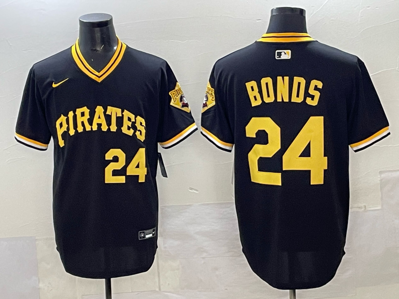 Men Pittsburgh Pirates #24 Bonds black Nike MLB 2025 Jersey 02->pittsburgh steelers->NFL Jersey